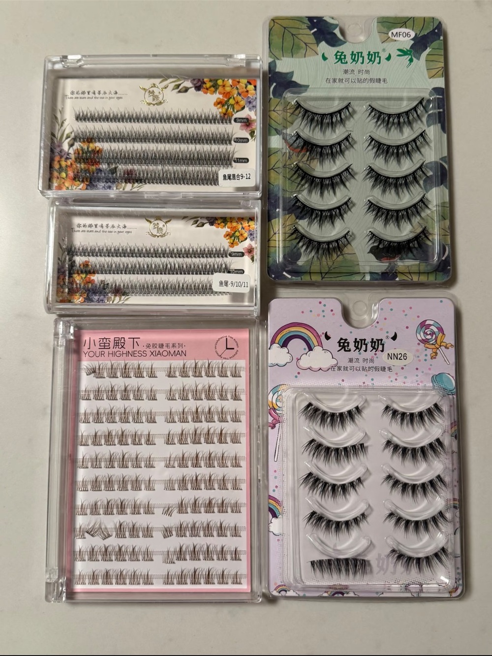 Mixed False Lash Set — Black Natural & Flared Styles